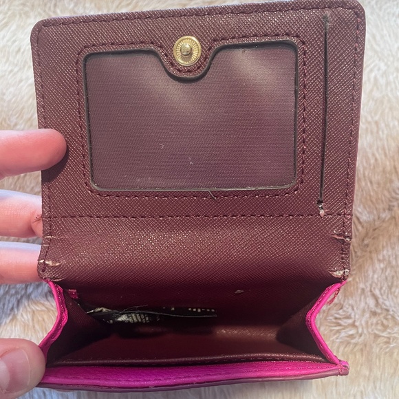 Hot Pink Fossil Sydney Card Case Wallet - Picture 3 of 3